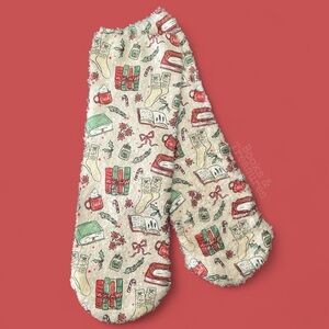 Cozy Bookish Christmas Socks | Holiday Gift for Book Lovers | Hand drawn design